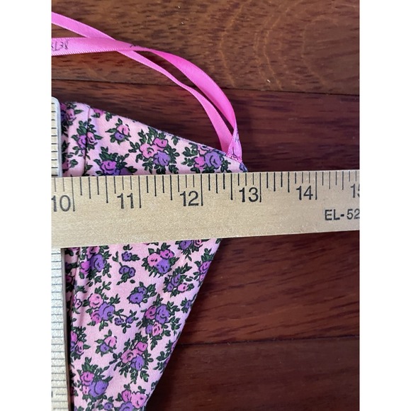 Betsey Johnson Dress Lace-up Corset Punk Glam Flirty 80s Ditsy Floral 2 B37 - Picture 11 of 12